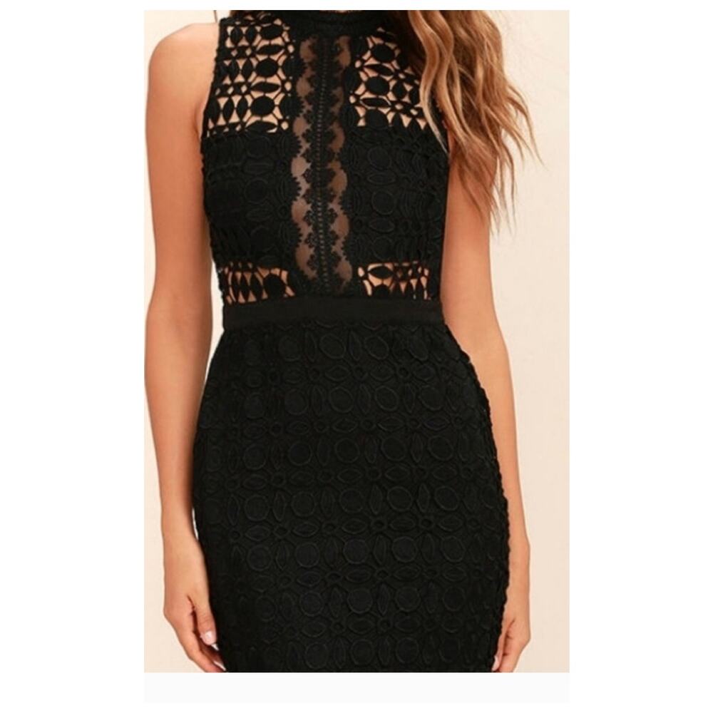 ASTR The Label VIVIAN Sz S Peek-a-Boo Lace Bodycon Dress EUC - Picture 3 of 7